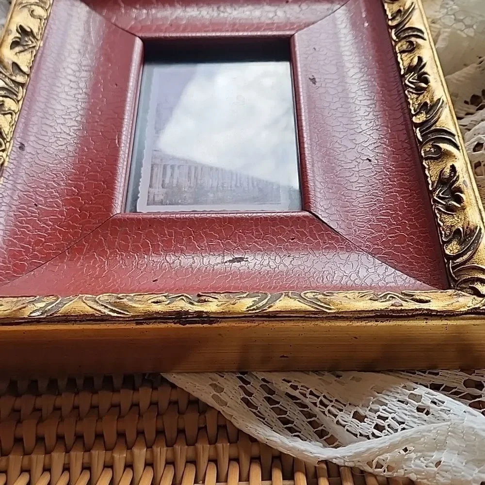Distressed Faux & Brushed Gold Frame
